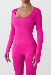 Long Sleeve Ribbed Shaping Jumpsuit