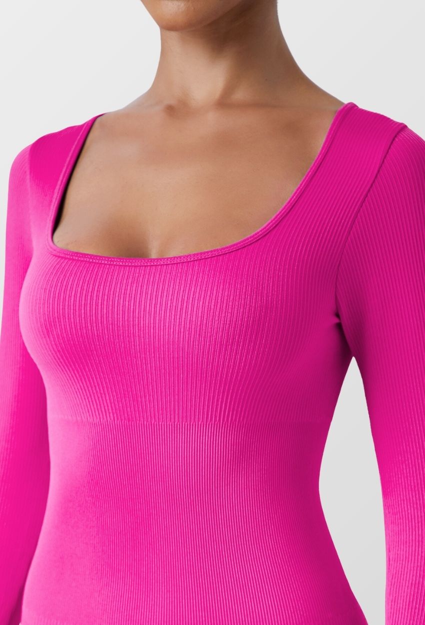 Long Sleeve Ribbed Shaping Jumpsuit