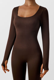 Long Sleeve Ribbed Shaping Jumpsuit