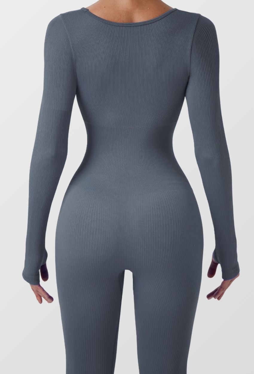 Long Sleeve Ribbed Shaping Jumpsuit