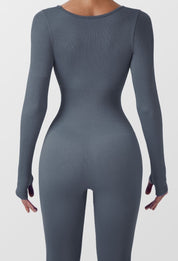 Long Sleeve Ribbed Shaping Jumpsuit