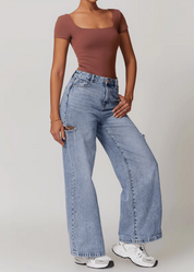 Snatched Square Neck Thong Bodysuit