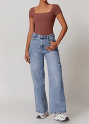 Snatched Square Neck Thong Bodysuit